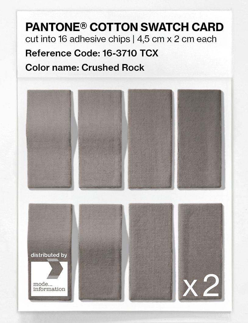 Product image 5 of the product “PANTONE® COTTON SWATCH CARD 16-3710 TCX Crushed Rock ”
