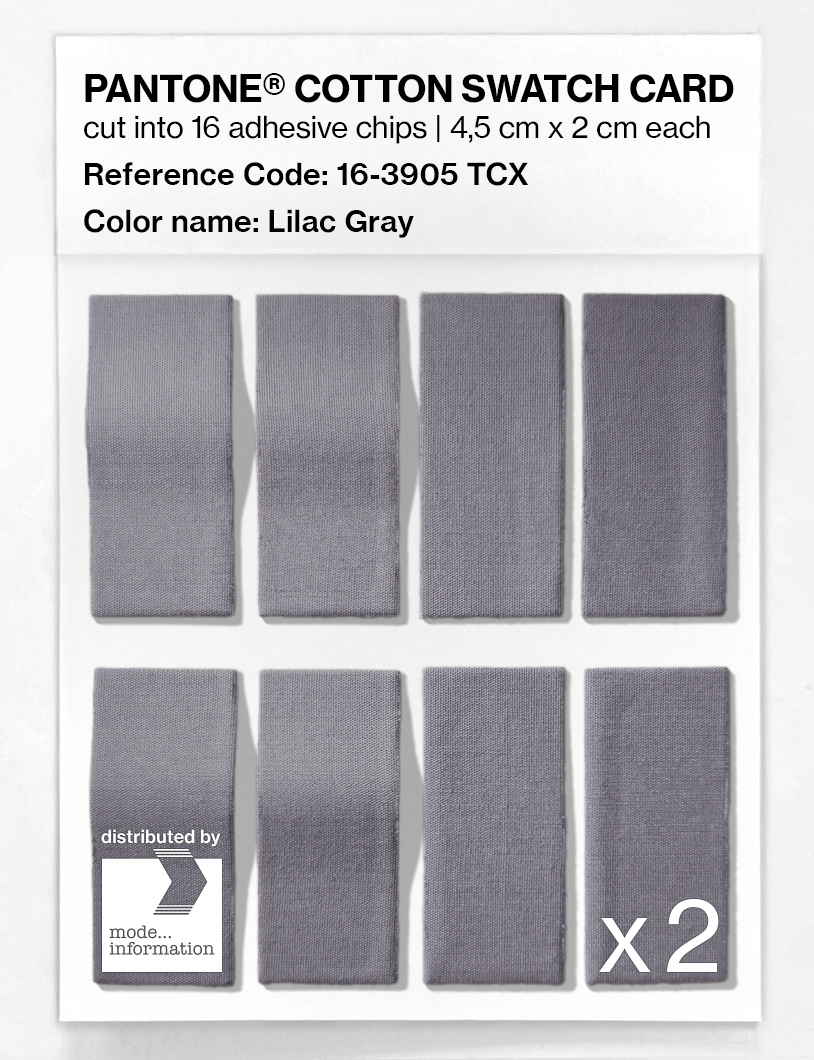 Product image 5 of the product “PANTONE® COTTON SWATCH CARD 16-3905 TCX Lilac Gray ”