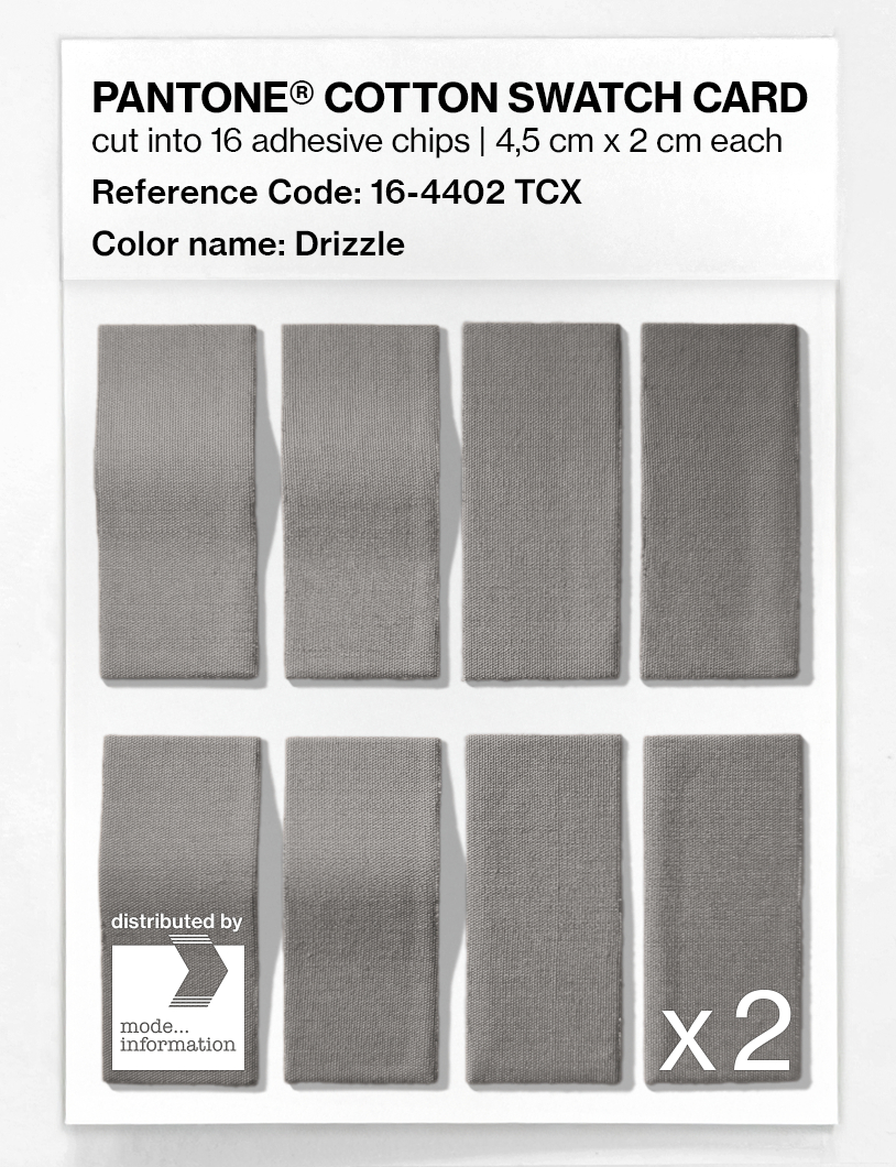 Product image 5 of the product “PANTONE® COTTON SWATCH CARD 16-4402 TCX Drizzle ”