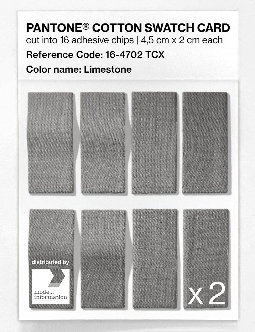 Product image 5 of the product “PANTONE® COTTON SWATCH CARD 16-4702 TCX Limestone ”