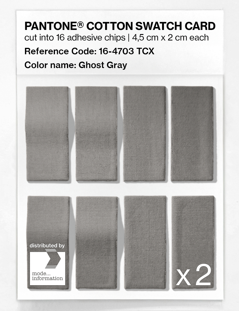 Product image 5 of the product “PANTONE® COTTON SWATCH CARD 16-4703 TCX Ghost Gray ”
