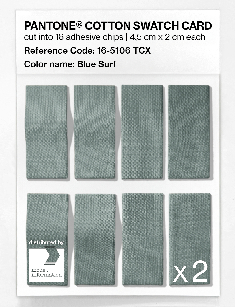 Product image 5 of the product “PANTONE® COTTON SWATCH CARD 16-5106 TCX Blue Surf ”