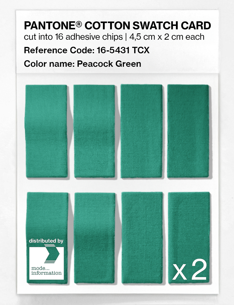 Product image 5 of the product “PANTONE® COTTON SWATCH CARD 16-5431 TCX Peacock Green ”