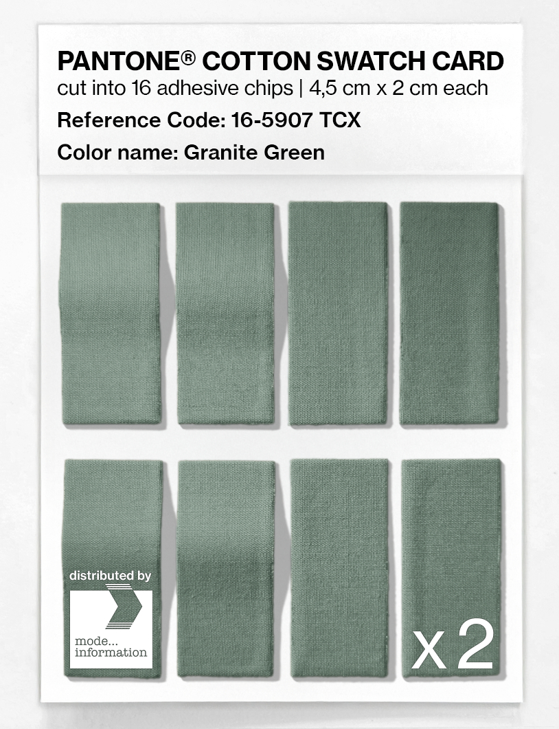 Product image 5 of the product “PANTONE® COTTON SWATCH CARD 16-5907 TCX Granite Green ”