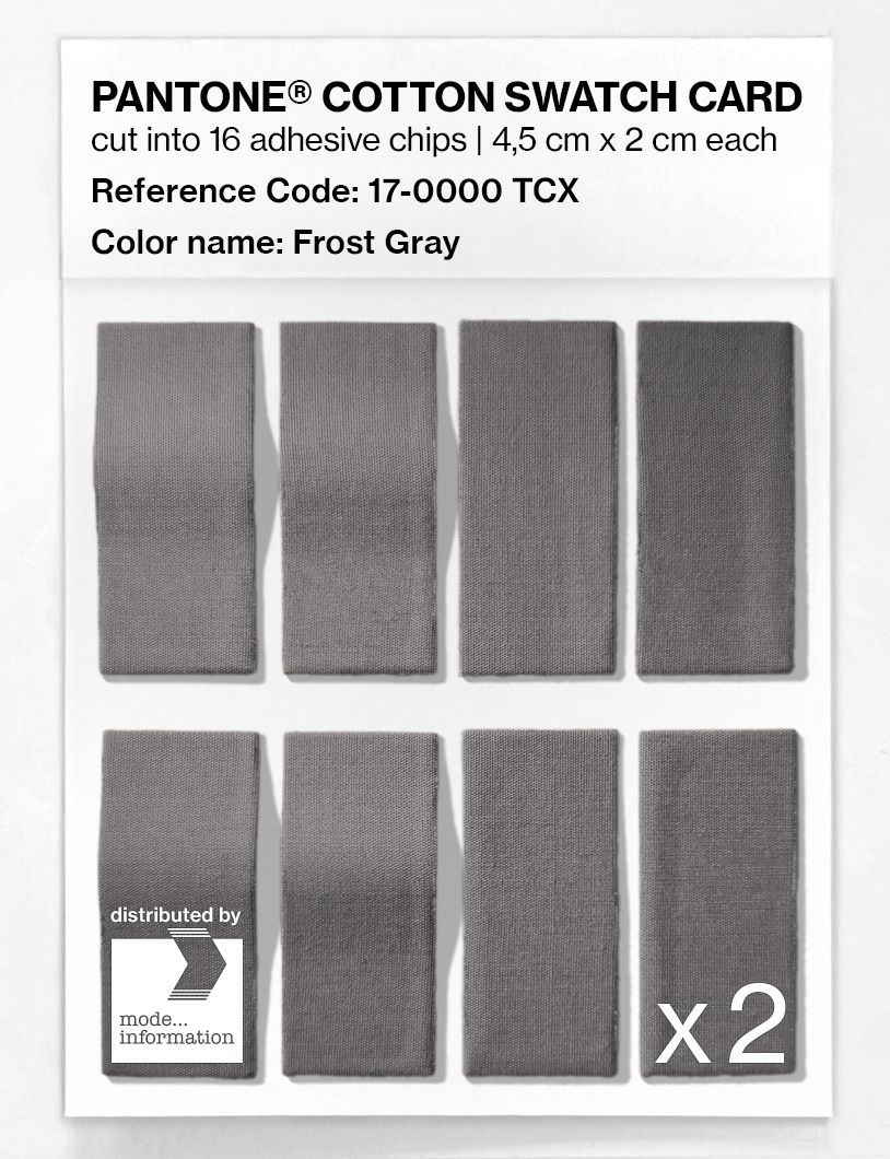 Product image 5 of the product “PANTONE® COTTON SWATCH CARD 17-0000 TCX Frost Gray ”