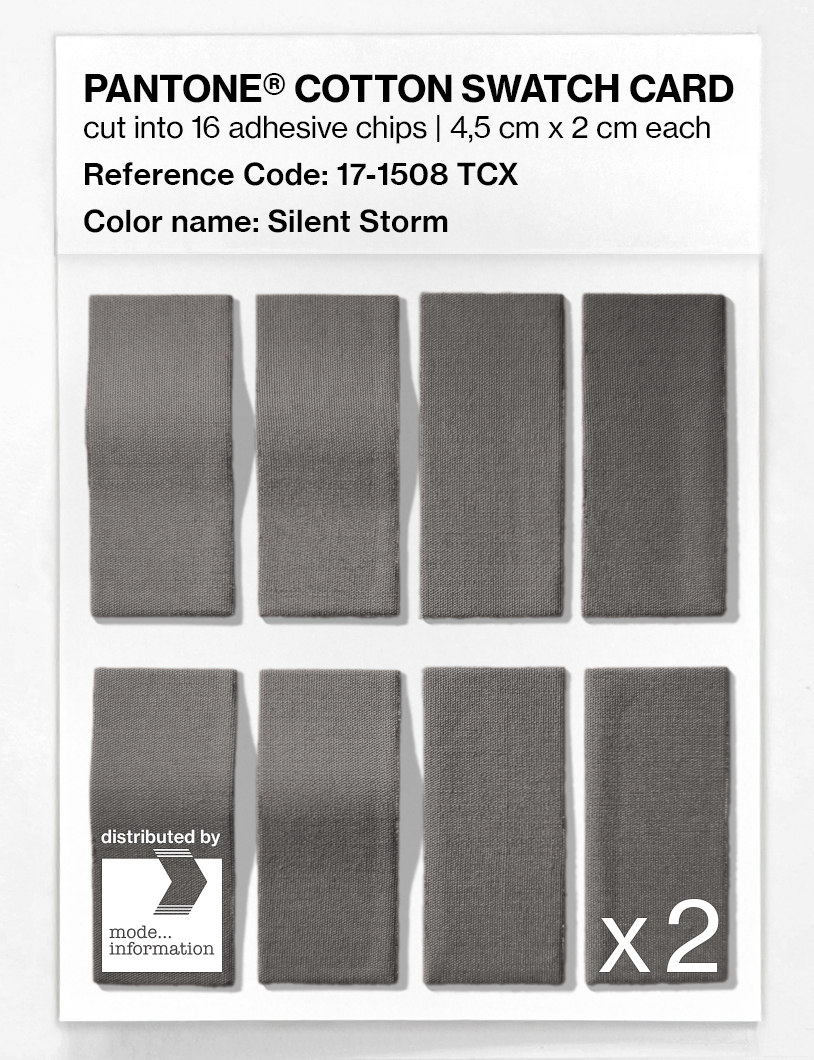 Product image 5 of the product “PANTONE® COTTON SWATCH CARD 17-1508 TCX Silent Storm ”