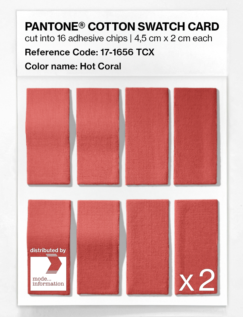 Product image 5 of the product “PANTONE® COTTON SWATCH CARD 17-1656 TCX Hot Coral ”