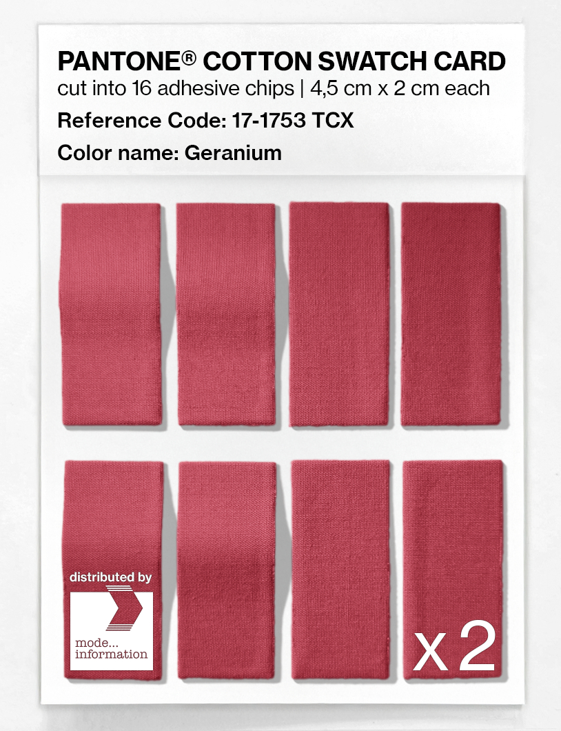 Product image 5 of the product “PANTONE® COTTON SWATCH CARD 17-1753 TCX Geranium ”