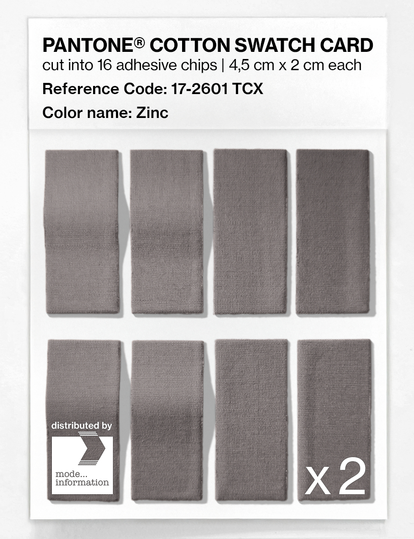 Product image 5 of the product “PANTONE® COTTON SWATCH CARD 17-2601 TCX Zinc ”