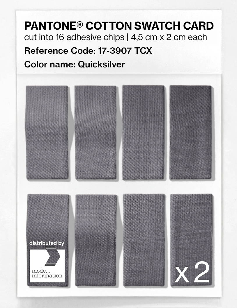 Product image 5 of the product “PANTONE® COTTON SWATCH CARD 17-3907 TCX Quicksilver ”