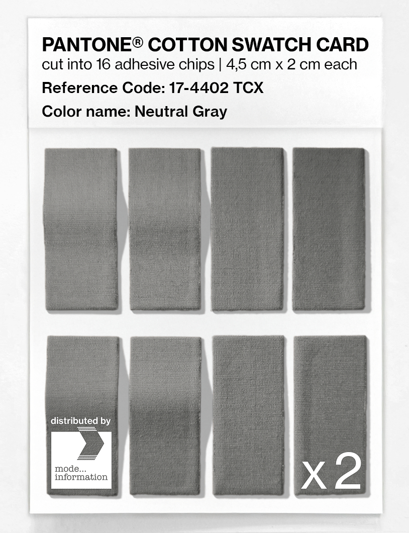 Product image 5 of the product “PANTONE® COTTON SWATCH CARD 17-4402 TCX Neutral Gray ”