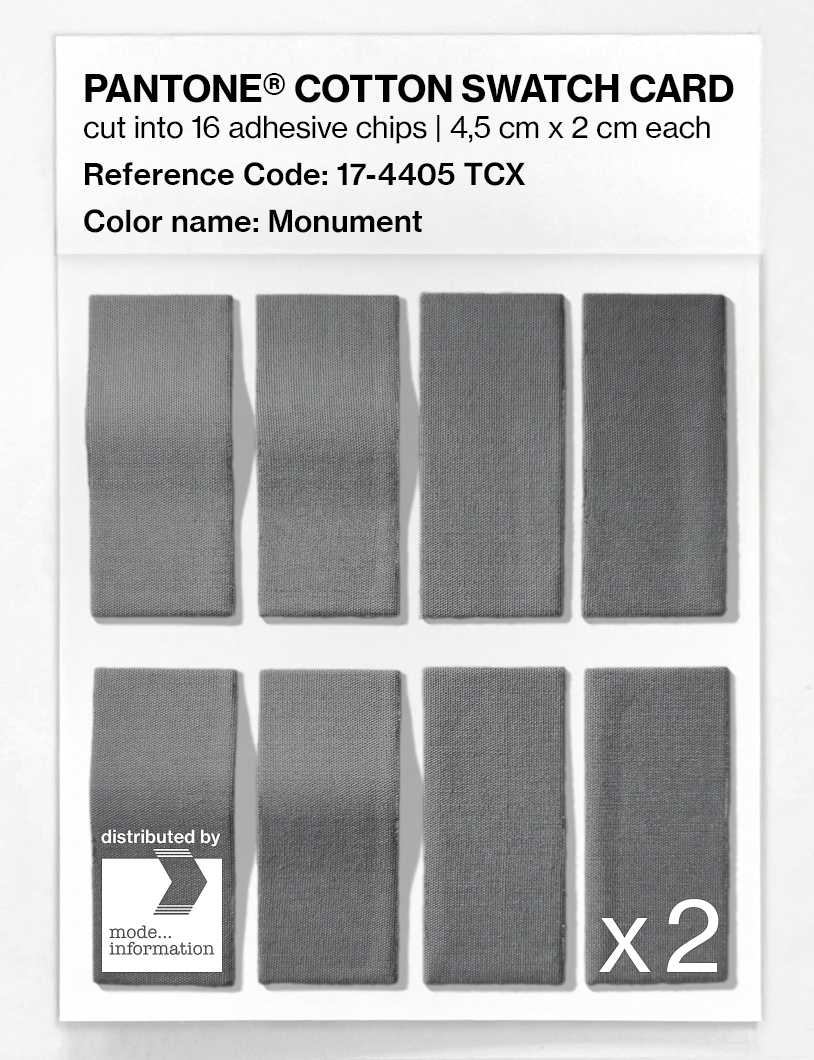 Product image 5 of the product “PANTONE® COTTON SWATCH CARD 17-4405 TCX Monument ”