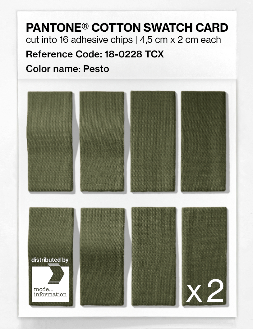 Product image 5 of the product “PANTONE® COTTON SWATCH CARD 18-0228 TCX Pesto ”