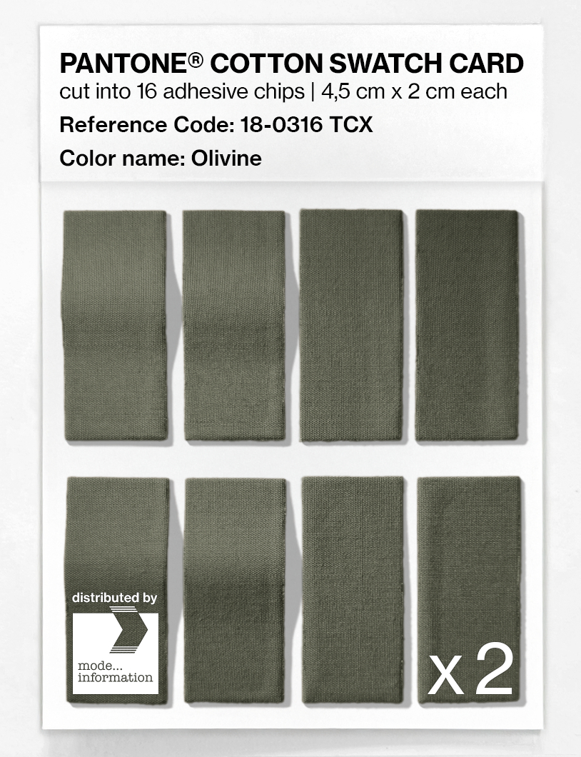 Product image 5 of the product “PANTONE® COTTON SWATCH CARD 18-0316 TCX Olivine ”