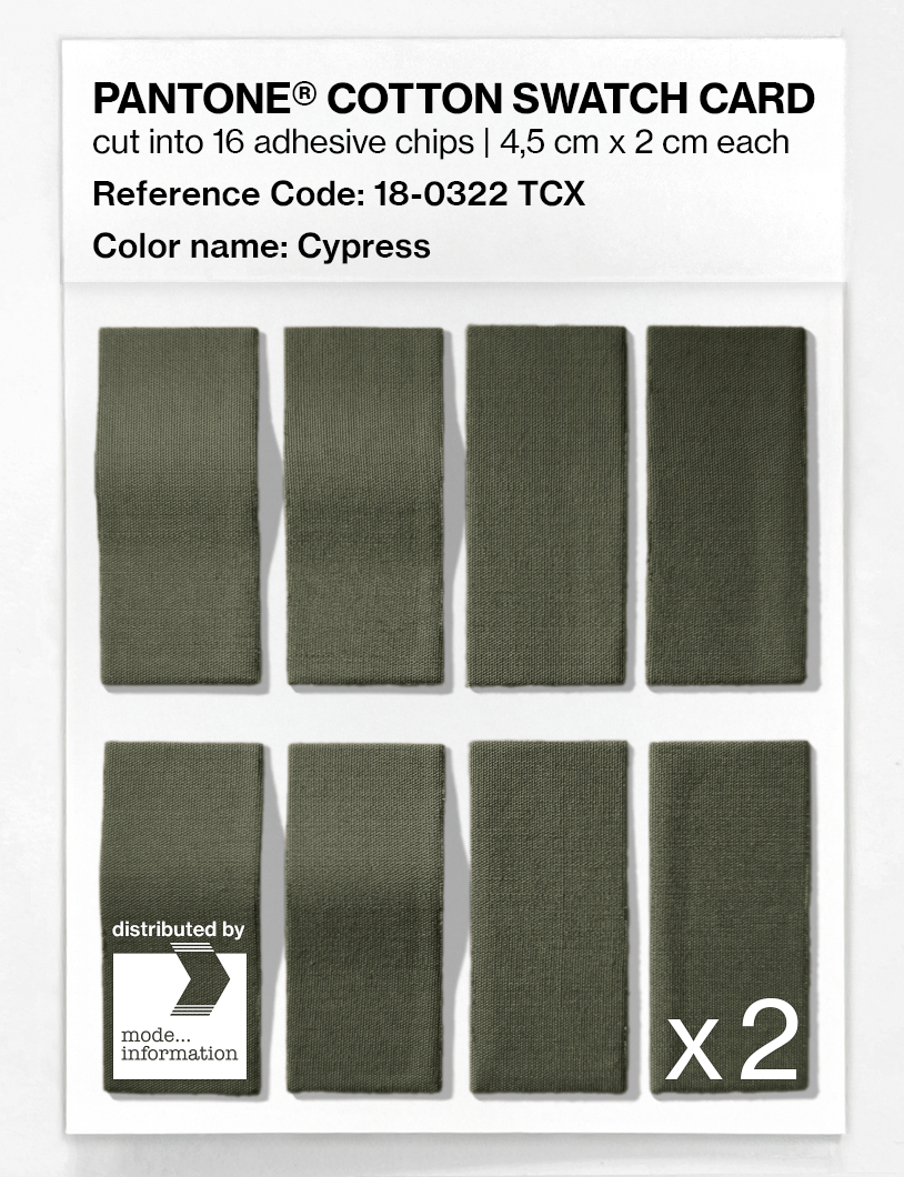 Product image 5 of the product “PANTONE® COTTON SWATCH CARD 18-0322 TCX Cypress ”