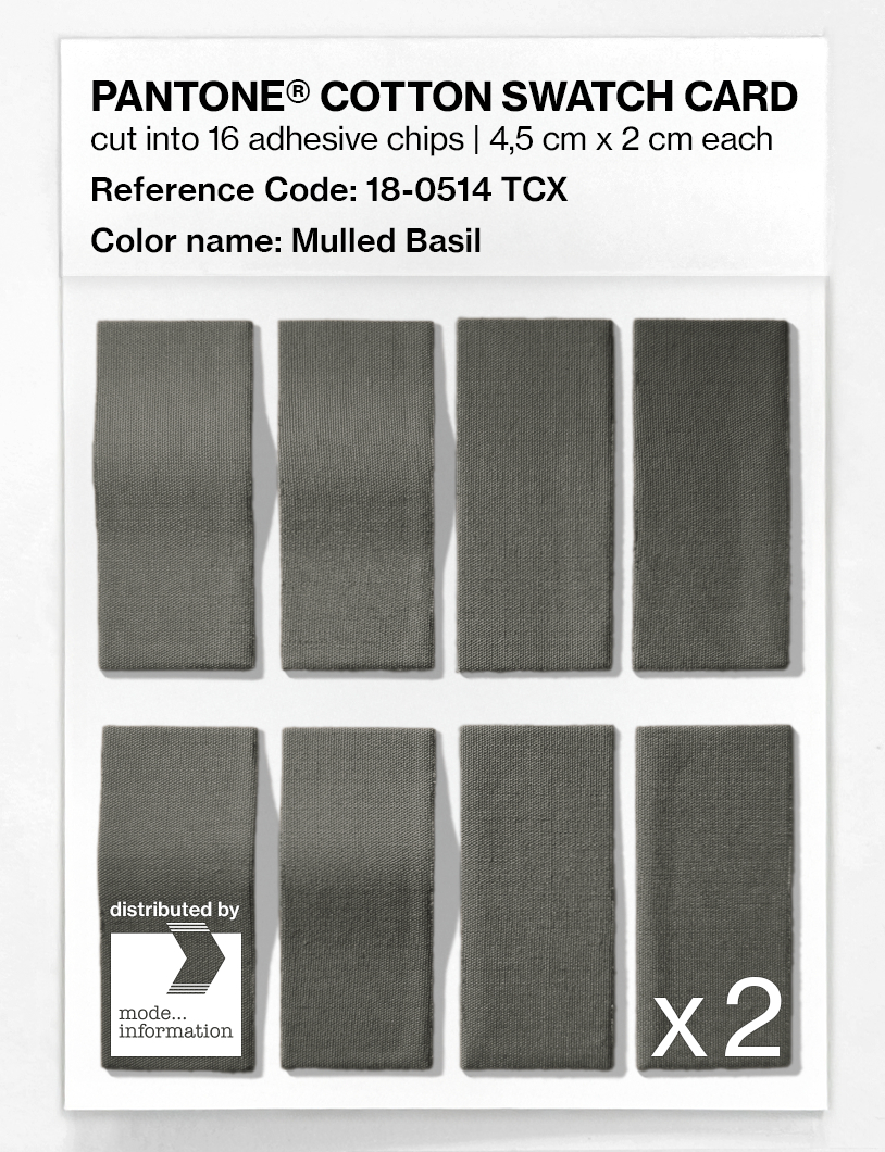 Product image 5 of the product “PANTONE® COTTON SWATCH CARD 18-0514 TCX Mulled Basil ”