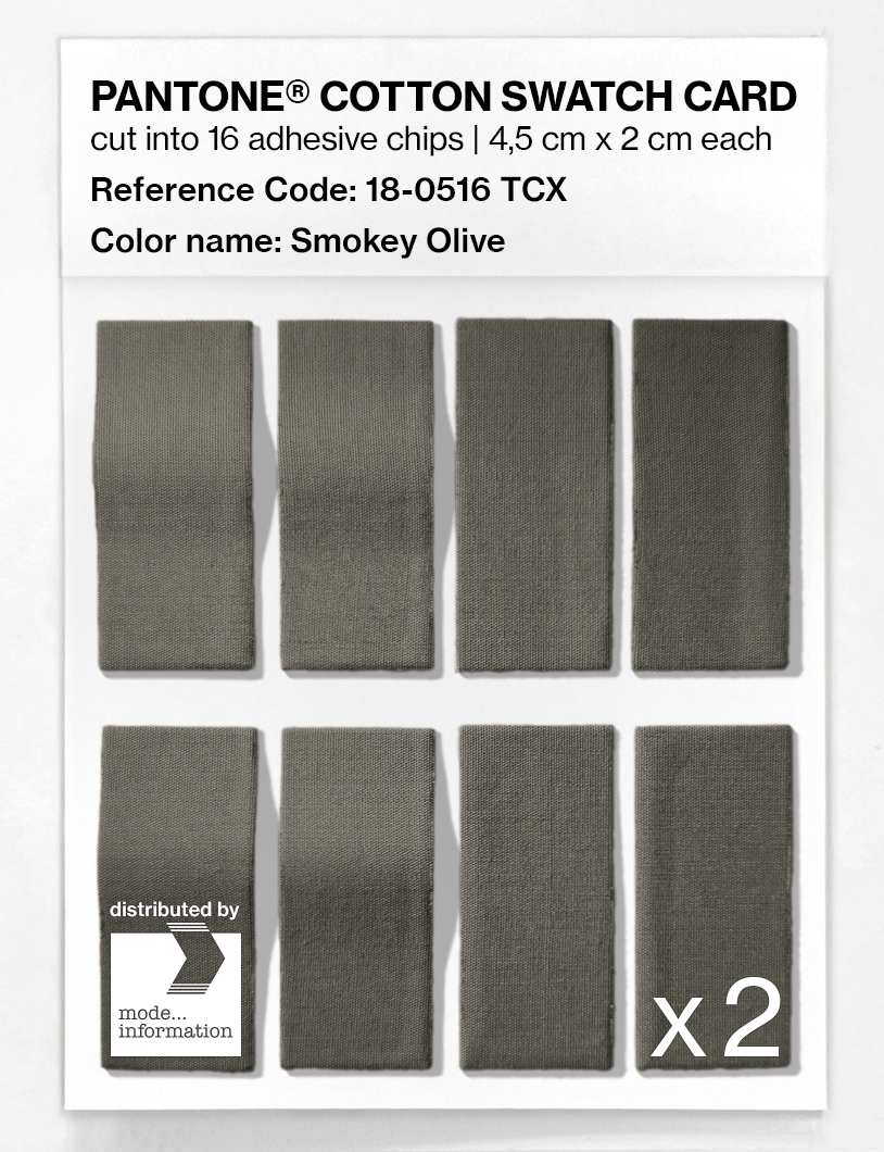 Product image 5 of the product “PANTONE® COTTON SWATCH CARD 18-0516 TCX Smokey Olive ”