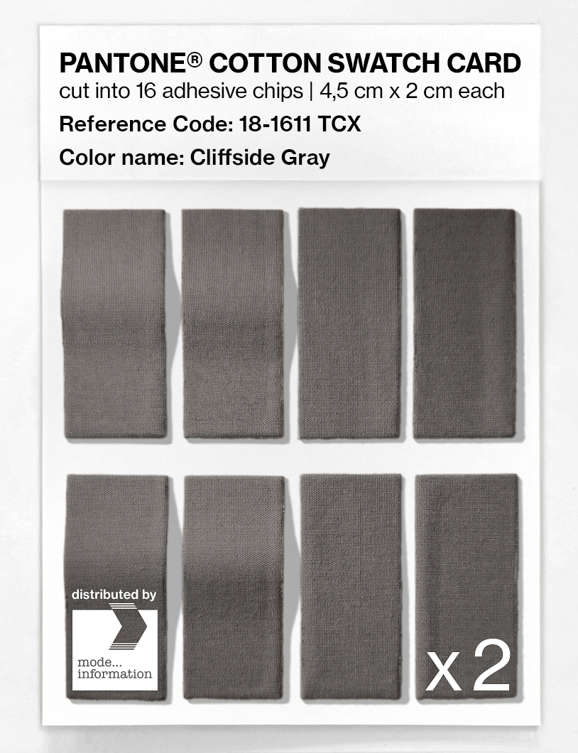 Product image 5 of the product “PANTONE® COTTON SWATCH CARD 18-1611 TCX Cliffside Gray ”