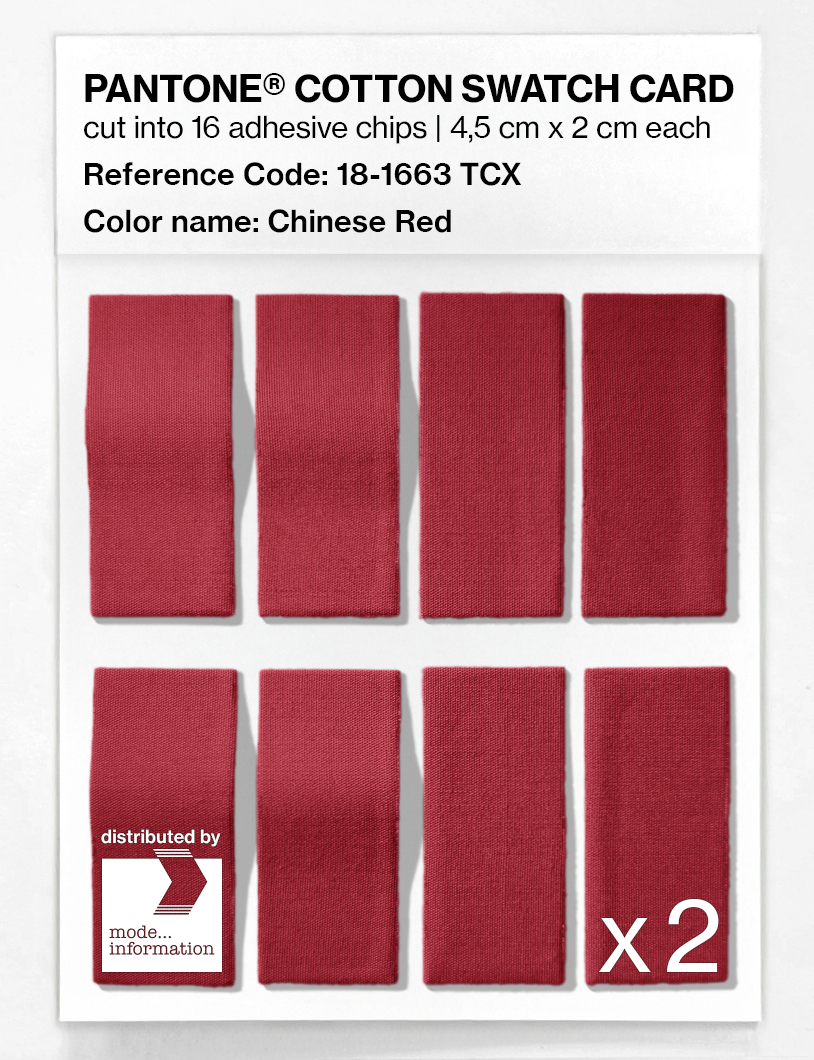 Product image 5 of the product “PANTONE® COTTON SWATCH CARD 18-1663 TCX Chinese Red ”