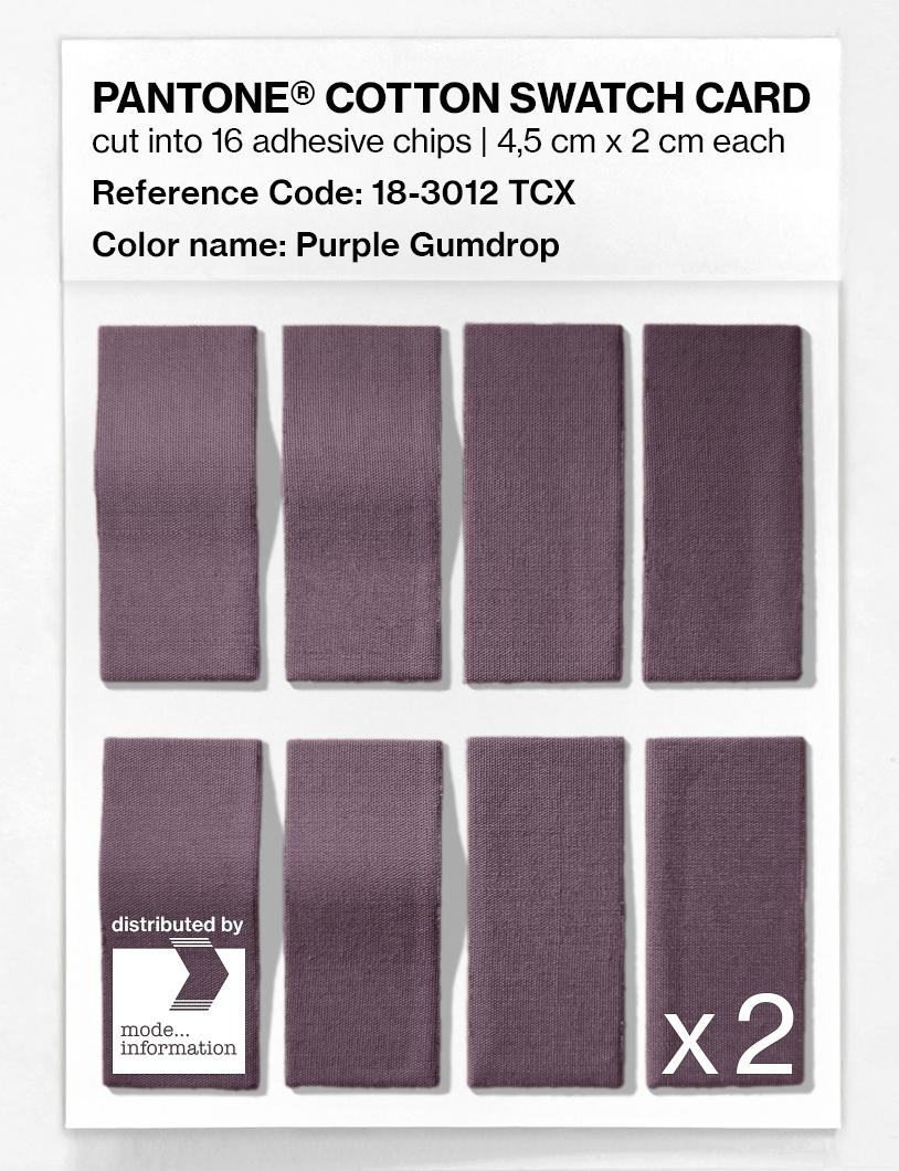 Product image 5 of the product “PANTONE® COTTON SWATCH CARD 18-3012 TCX Purple Gumdrop ”
