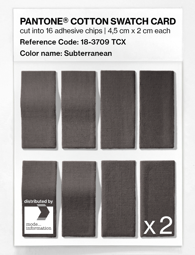 Product image 5 of the product “PANTONE® COTTON SWATCH CARD 18-3709 TCX Subterranean ”