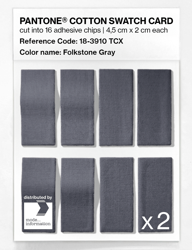 Product image 5 of the product “PANTONE® COTTON SWATCH CARD 18-3910 TCX Folkstone Gray ”
