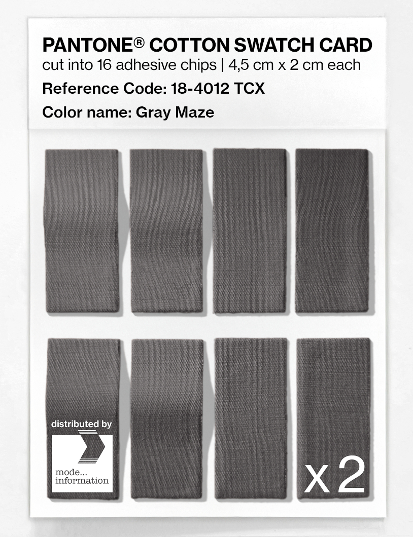 Product image 5 of the product “PANTONE® COTTON SWATCH CARD 18-4012 TCX Gray Maze ”