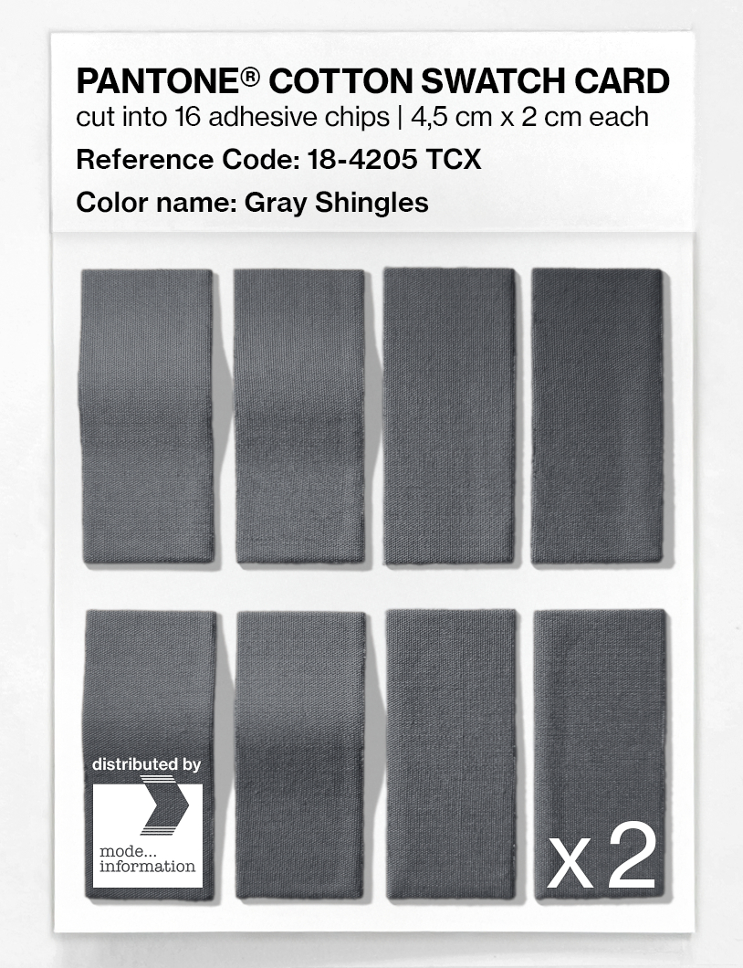 Product image 5 of the product “PANTONE® COTTON SWATCH CARD 18-4205 TCX Gray Shingles ”