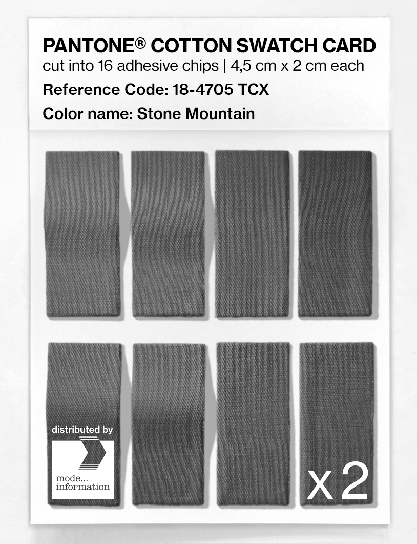 Product image 5 of the product “PANTONE® COTTON SWATCH CARD 18-4705 TCX Stone Mountain ”