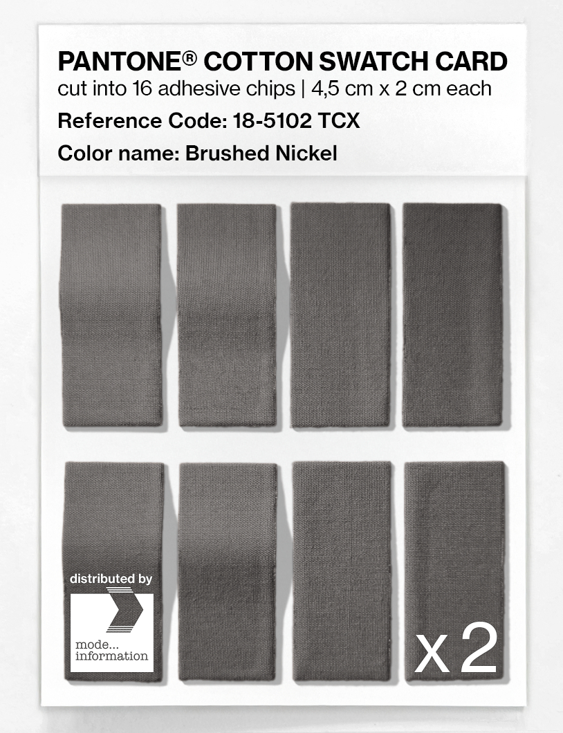 Product image 5 of the product “PANTONE® COTTON SWATCH CARD 18-5102 TCX Brushed Nickel ”