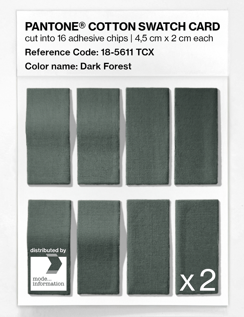 Product image 5 of the product “PANTONE® COTTON SWATCH CARD 18-5611 TCX Dark Forest ”
