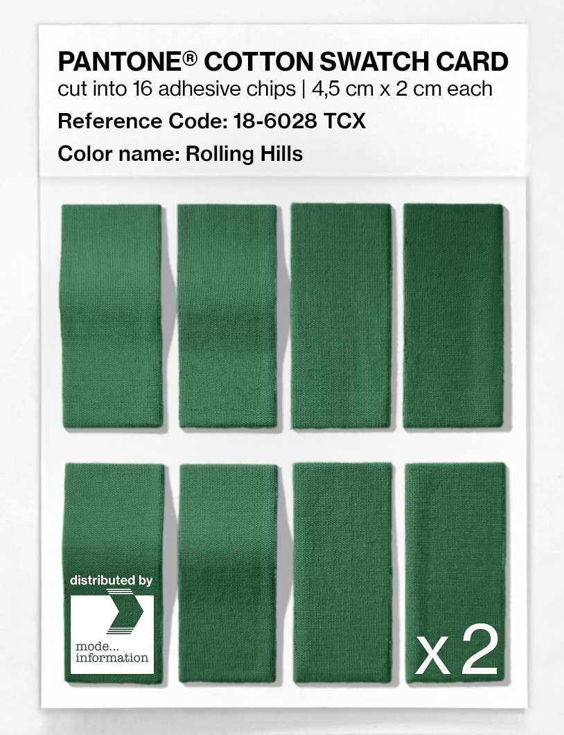 Product image 5 of the product “PANTONE® COTTON SWATCH CARD 18-6028 TCX Rolling Hills ”