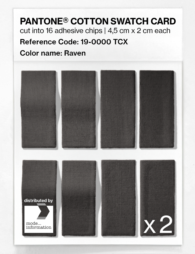 Product image 5 of the product “PANTONE® COTTON SWATCH CARD 19-0000 TCX Raven ”