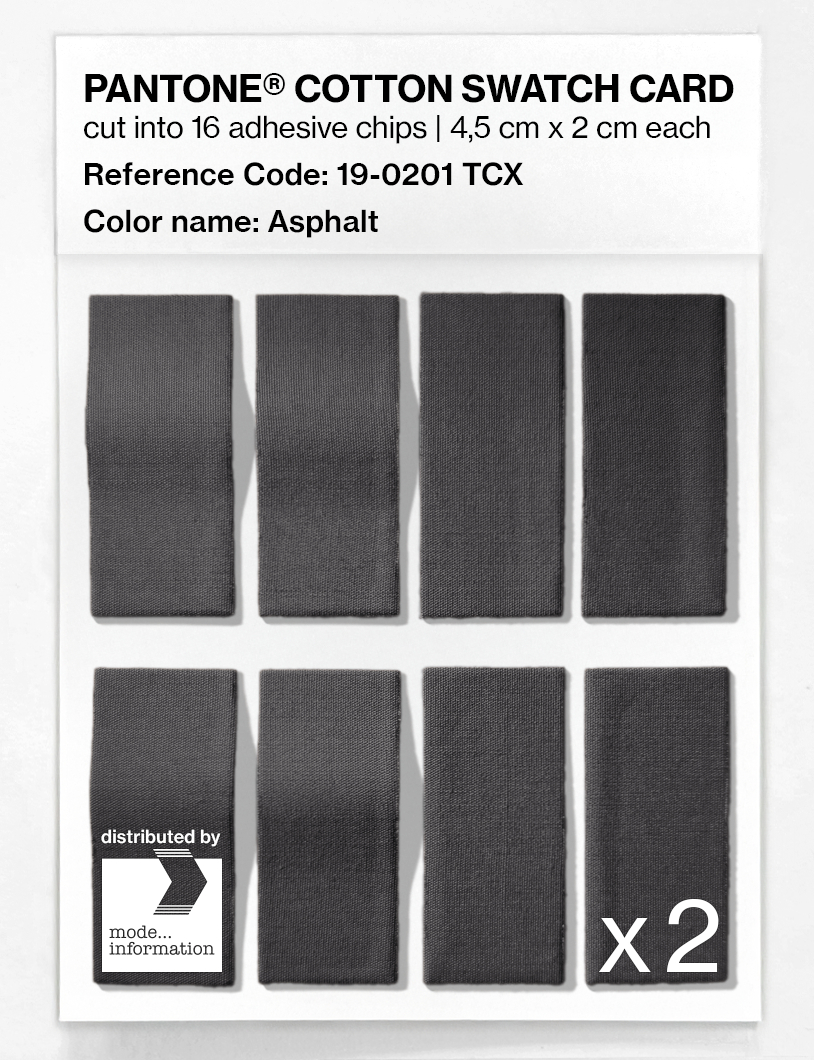Product image 5 of the product “PANTONE® COTTON SWATCH CARD 19-0201 TCX Asphalt ”