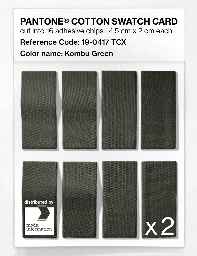 Product image 5 of the product “PANTONE® COTTON SWATCH CARD 19-0417 TCX Kombu Green ”