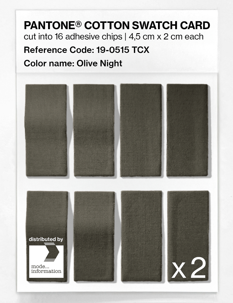 Product image 5 of the product “PANTONE® COTTON SWATCH CARD 19-0515 TCX Olive Night ”