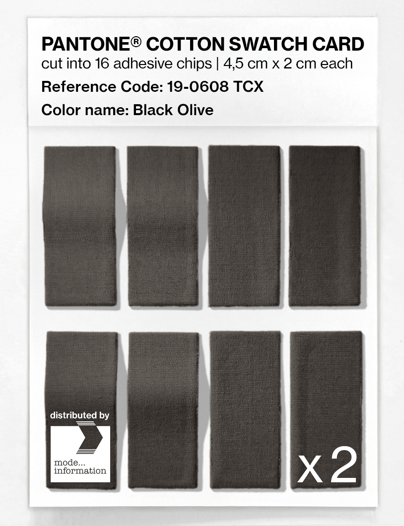 Product image 5 of the product “PANTONE® COTTON SWATCH CARD 19-0608 TCX Black Olive ”