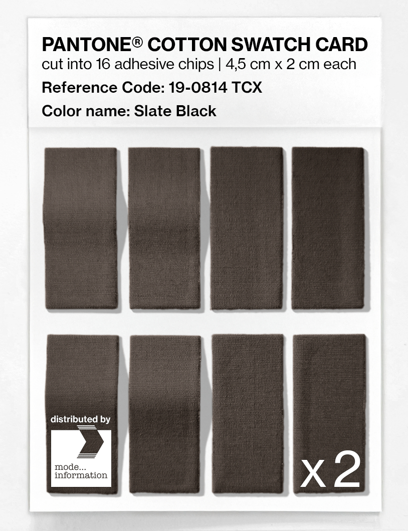 Product image 5 of the product “PANTONE® COTTON SWATCH CARD 19-0814 TCX Slate Black ”