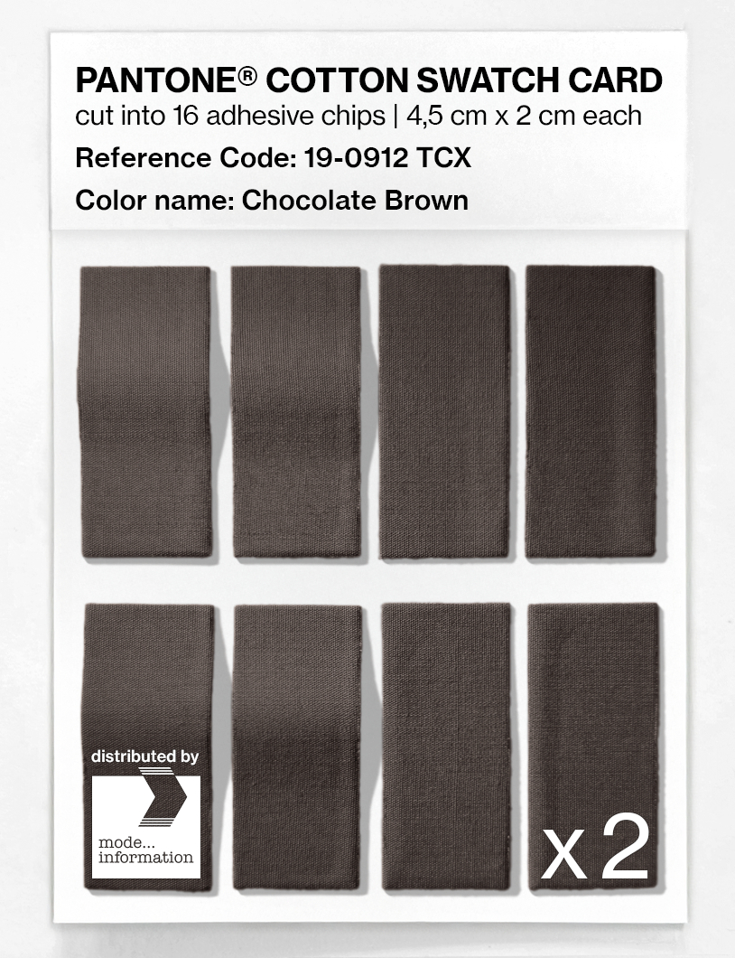 Product image 5 of the product “PANTONE® COTTON SWATCH CARD 19-0912 TCX Chocolate Brown ”
