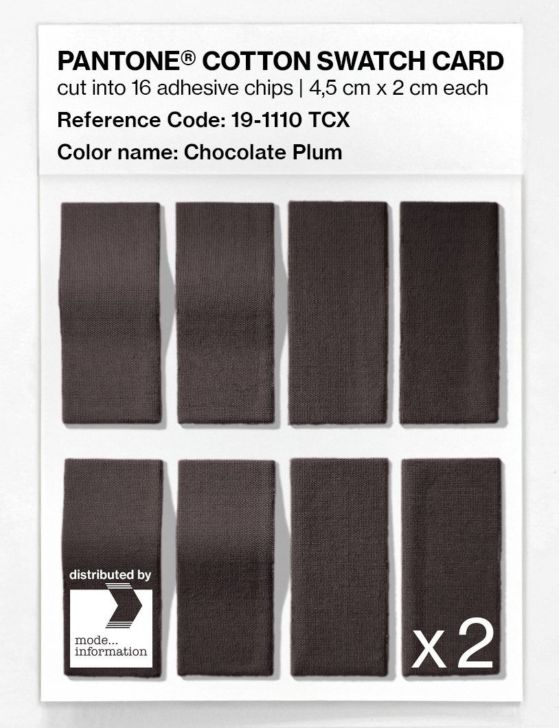 Product image 5 of the product “PANTONE® COTTON SWATCH CARD 19-1110 TCX Chocolate Plum ”