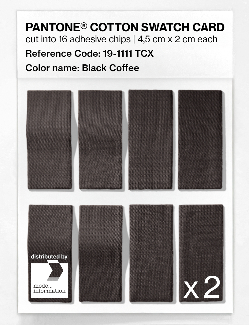 Product image 5 of the product “PANTONE® COTTON SWATCH CARD 19-1111 TCX Black Coffee ”