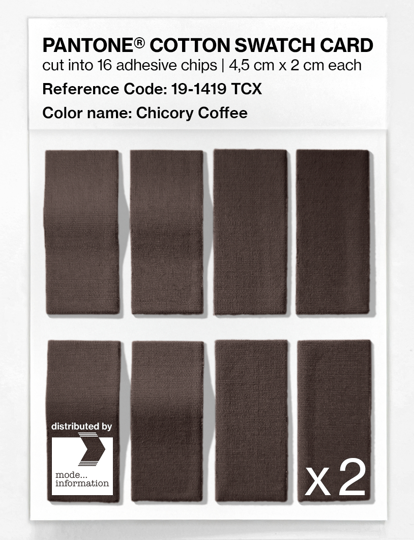 Product image 5 of the product “PANTONE® COTTON SWATCH CARD 19-1419 TCX Chicory Coffee ”