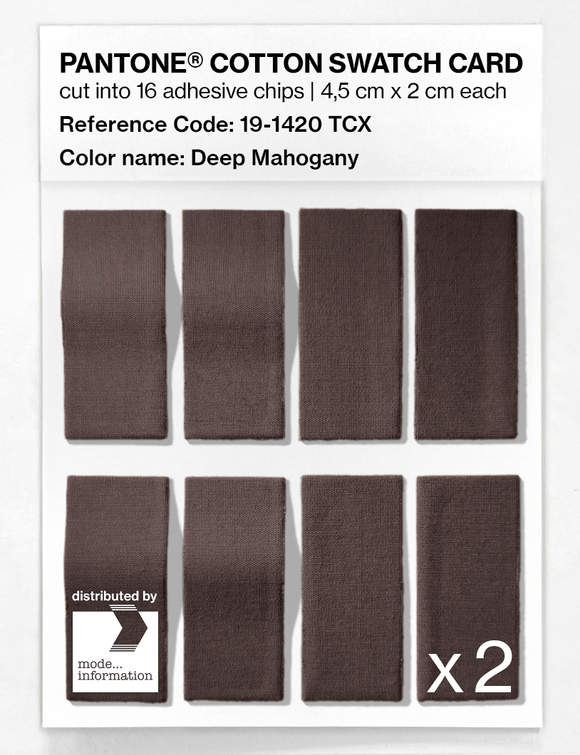 Product image 5 of the product “PANTONE® COTTON SWATCH CARD 19-1420 TCX Deep Mahogany ”