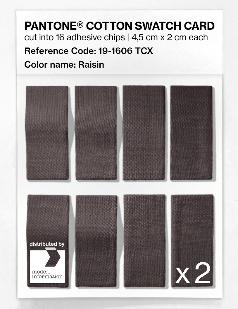 Product image 5 of the product “PANTONE® COTTON SWATCH CARD 19-1606 TCX Raisin ”
