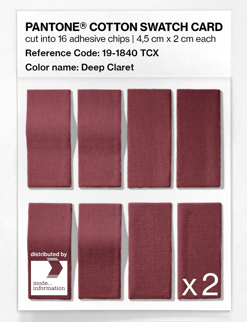 Product image 5 of the product “PANTONE® COTTON SWATCH CARD 19-1840 TCX Deep Claret ”