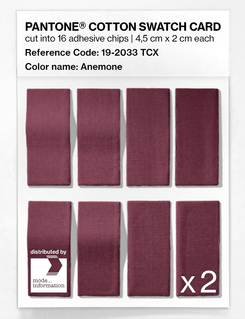 Product image 5 of the product “PANTONE® COTTON SWATCH CARD 19-2033 TCX Anemone ”