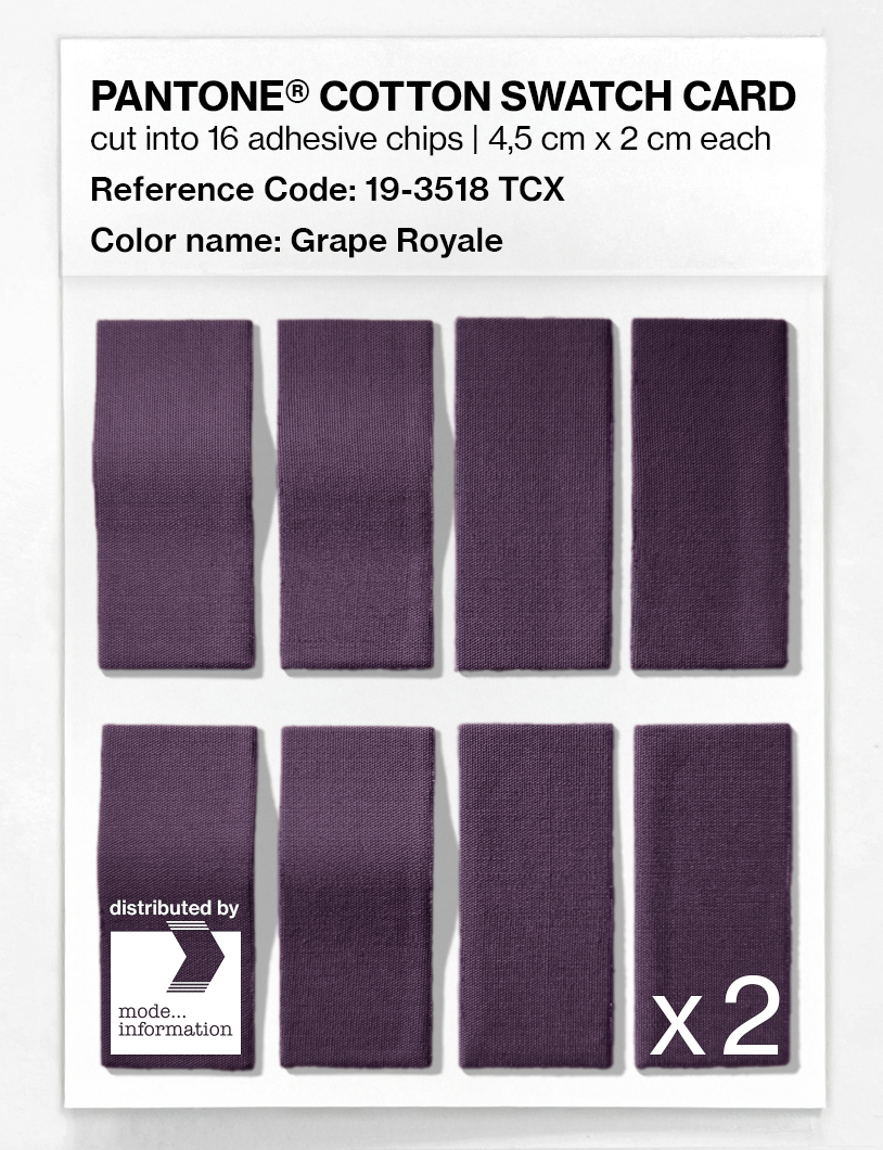 Product image 5 of the product “PANTONE® COTTON SWATCH CARD 19-3518 TCX Grape Royale ”
