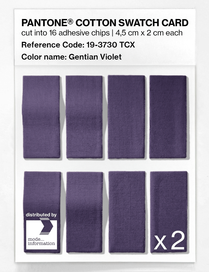 Product image 5 of the product “PANTONE® COTTON SWATCH CARD 19-3730 TCX Gentian Violet ”