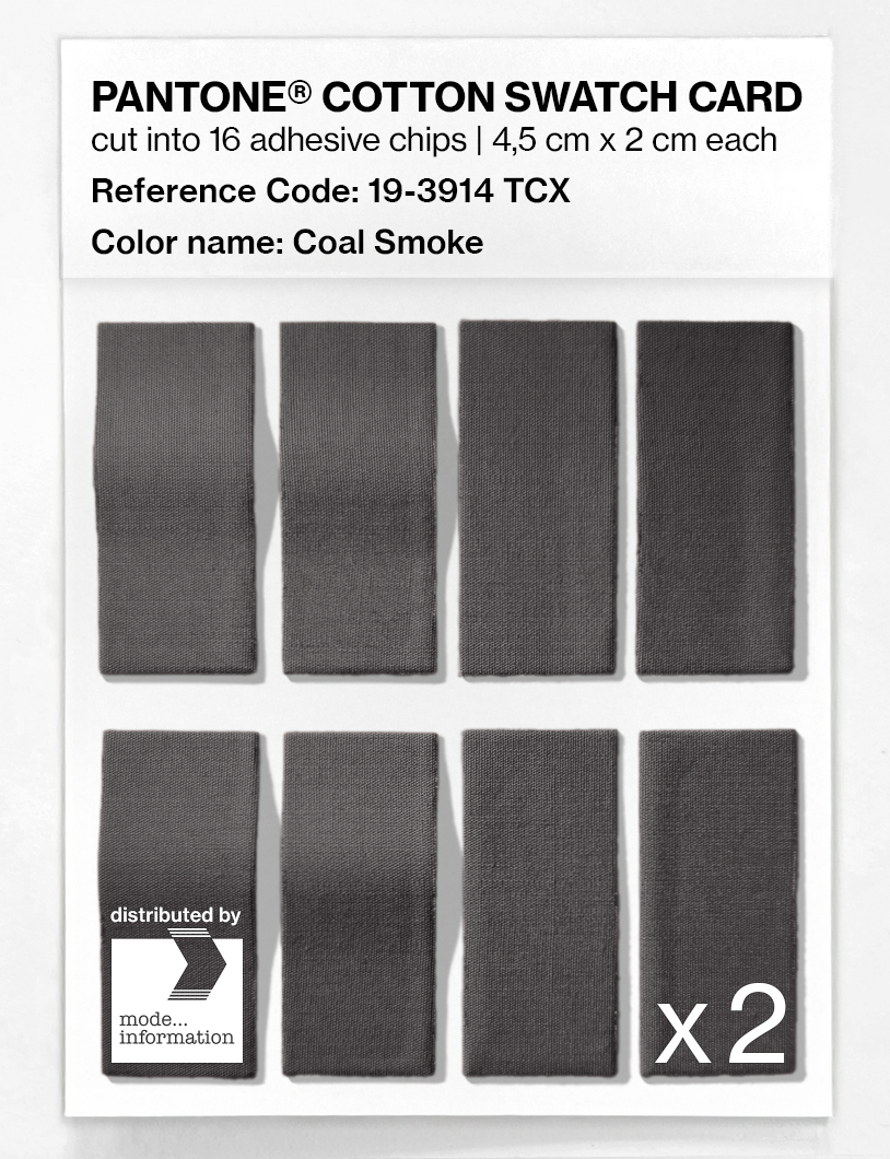 Product image 5 of the product “PANTONE® COTTON SWATCH CARD 19-3914 TCX Coal Smoke ”