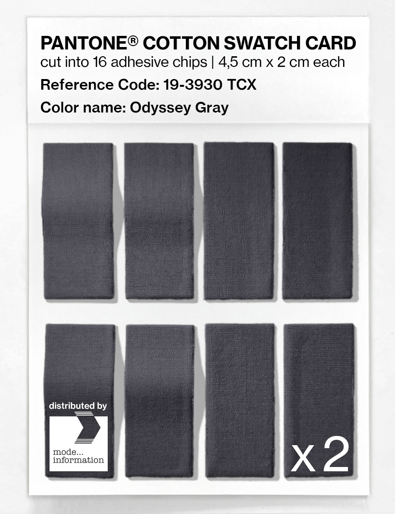 Product image 5 of the product “PANTONE® COTTON SWATCH CARD 19-3930 TCX Odyssey Gray ”
